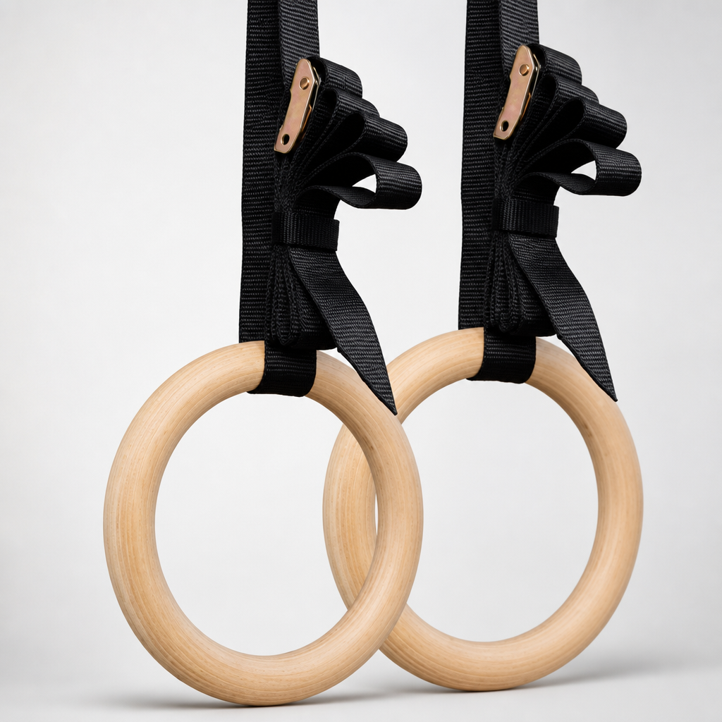 Portable Wooden Calisthenics Rings – Full Body Bodyweight Workout Kit