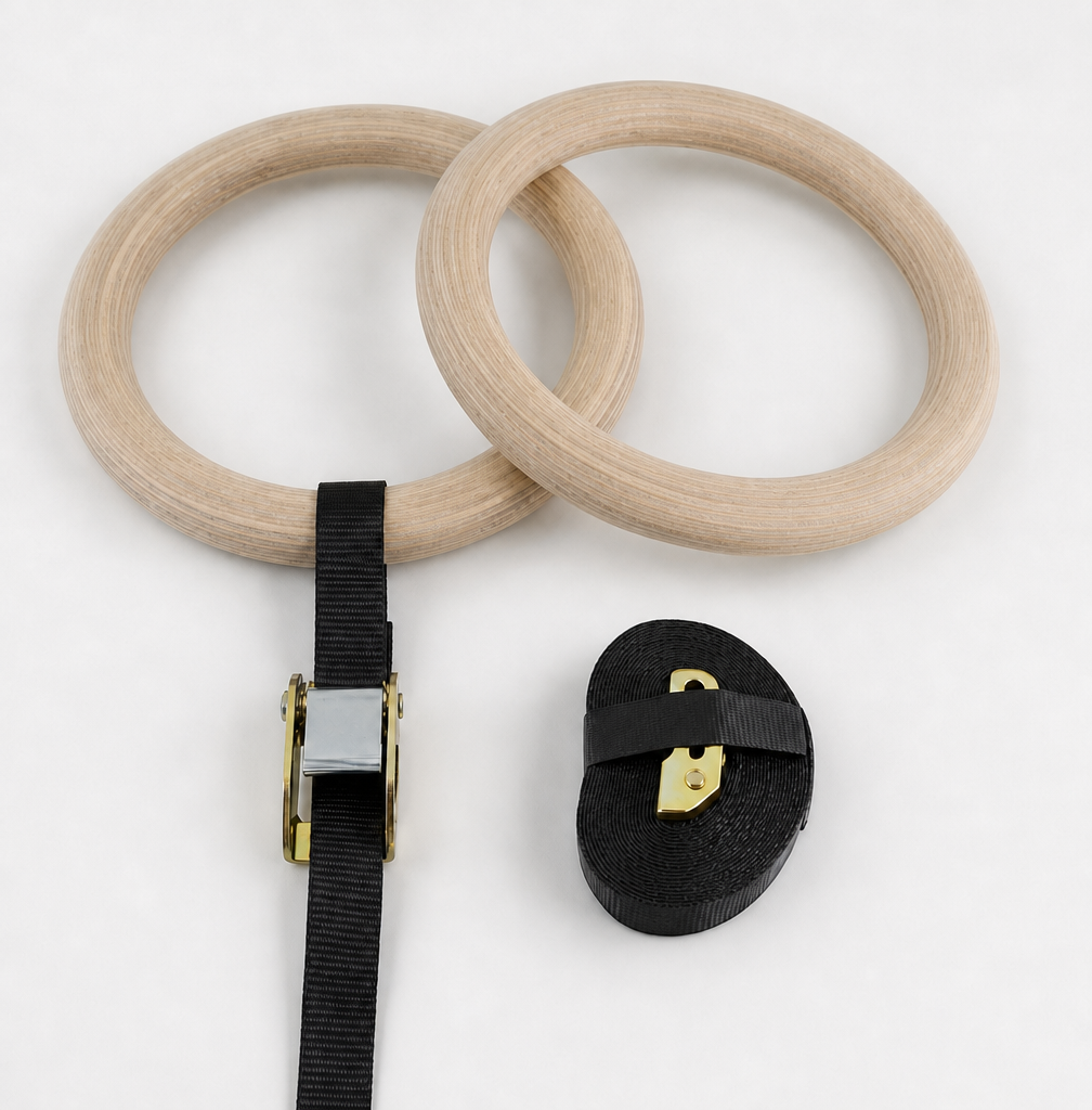 Portable Wooden Calisthenics Rings – Full Body Bodyweight Workout Kit