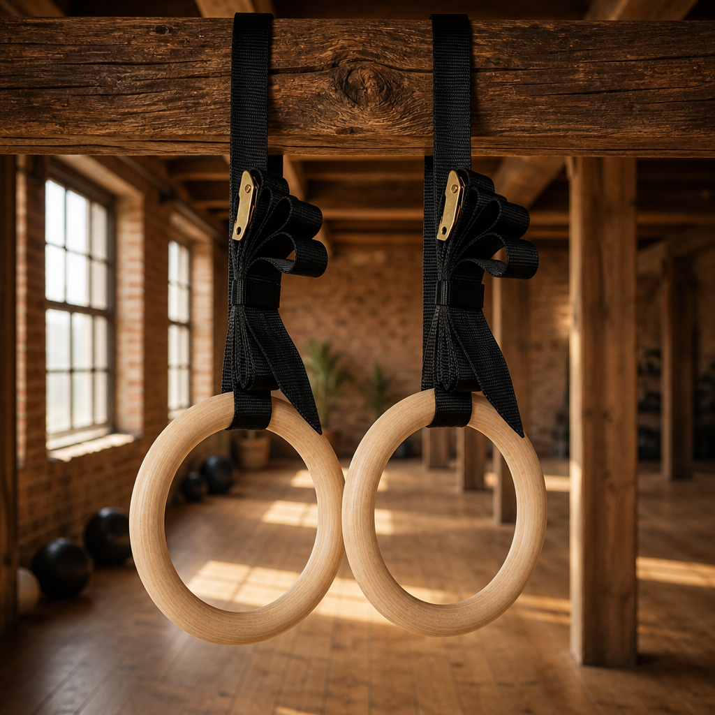 Portable Wooden Calisthenics Rings – Full Body Bodyweight Workout Kit