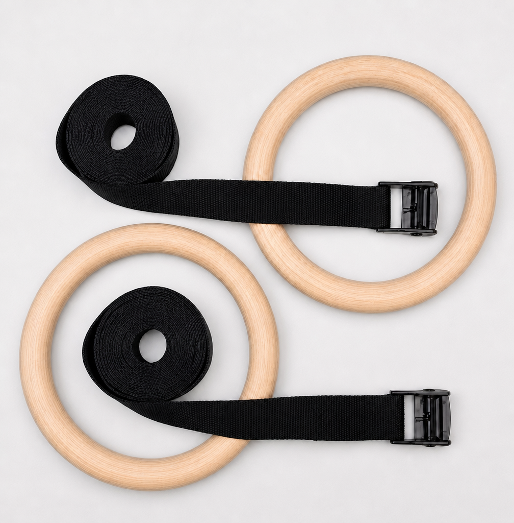 Portable Wooden Calisthenics Rings – Full Body Bodyweight Workout Kit